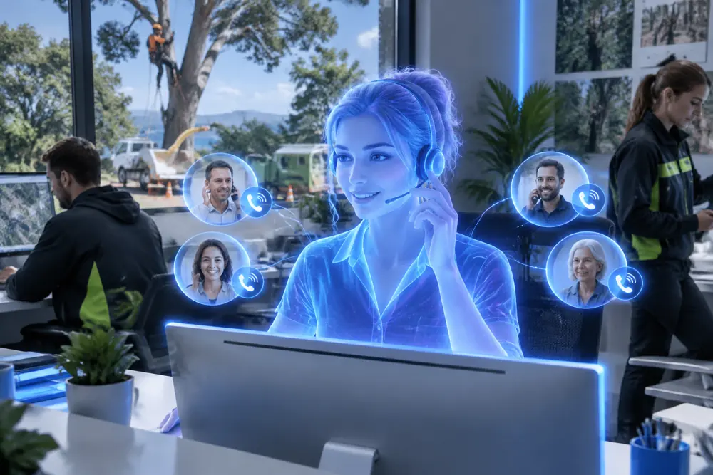 SAM digital receptionist answering calls for a New Zealand arborists / tree services business