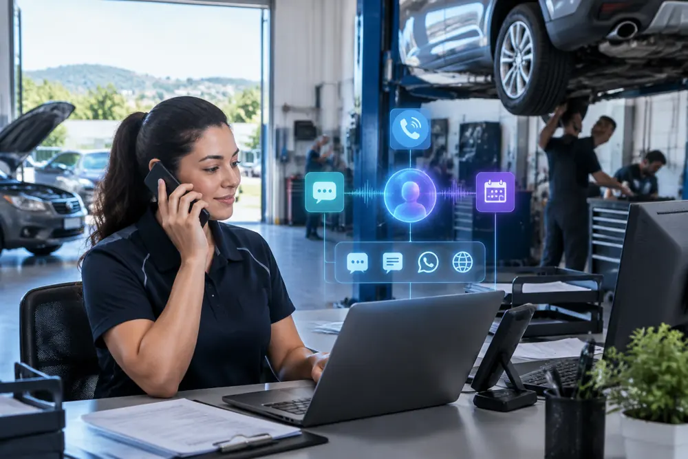 Auto repair workshops workflow coordinated across channels
