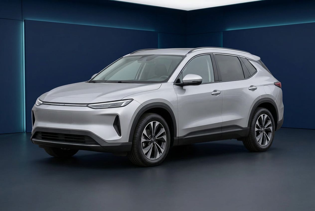 Deep blue illuminated studio