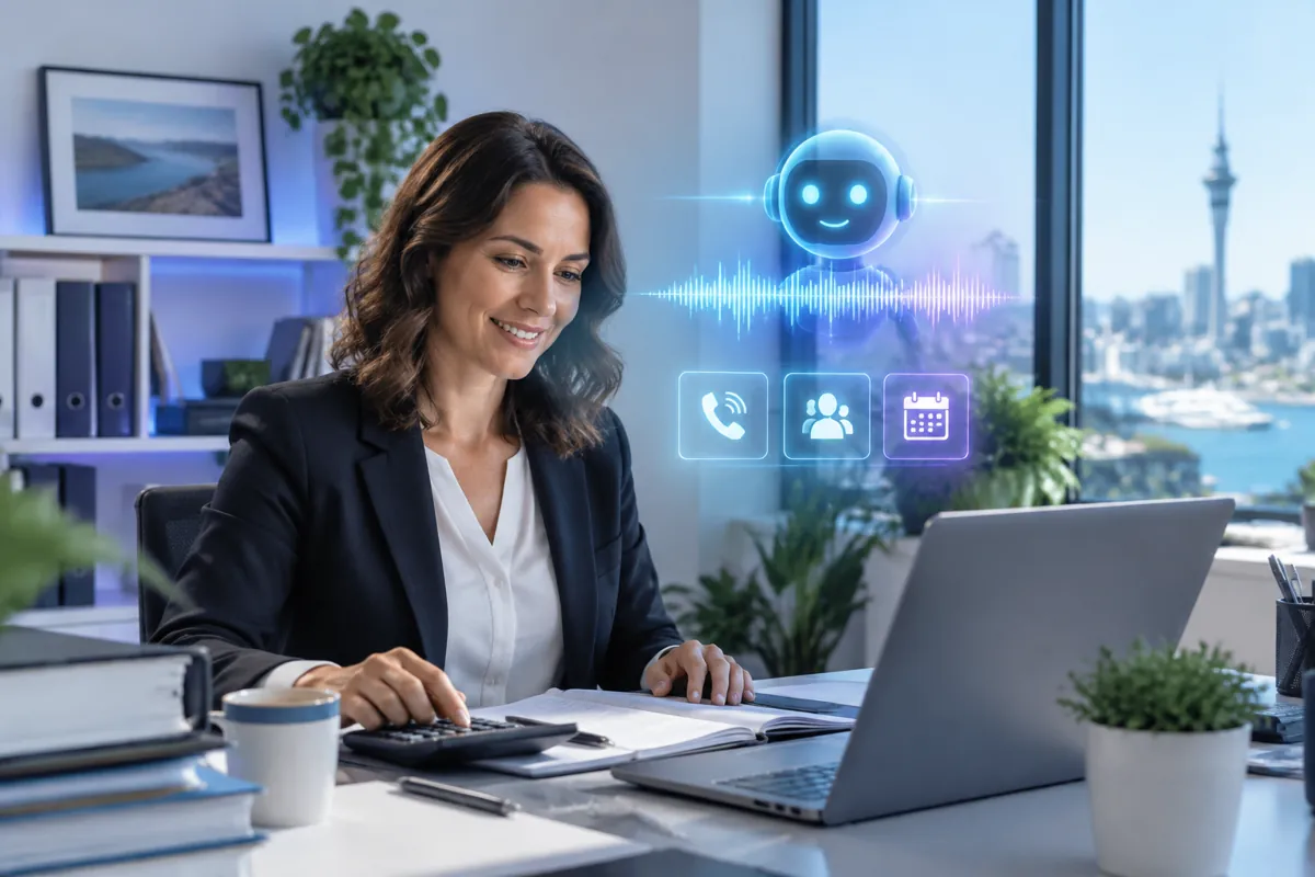 Bookkeepers team at work while AIIT Voice AI answers customer calls