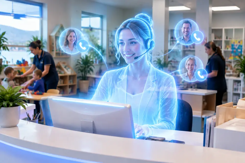 SAM digital receptionist answering calls for a New Zealand childcare centres business