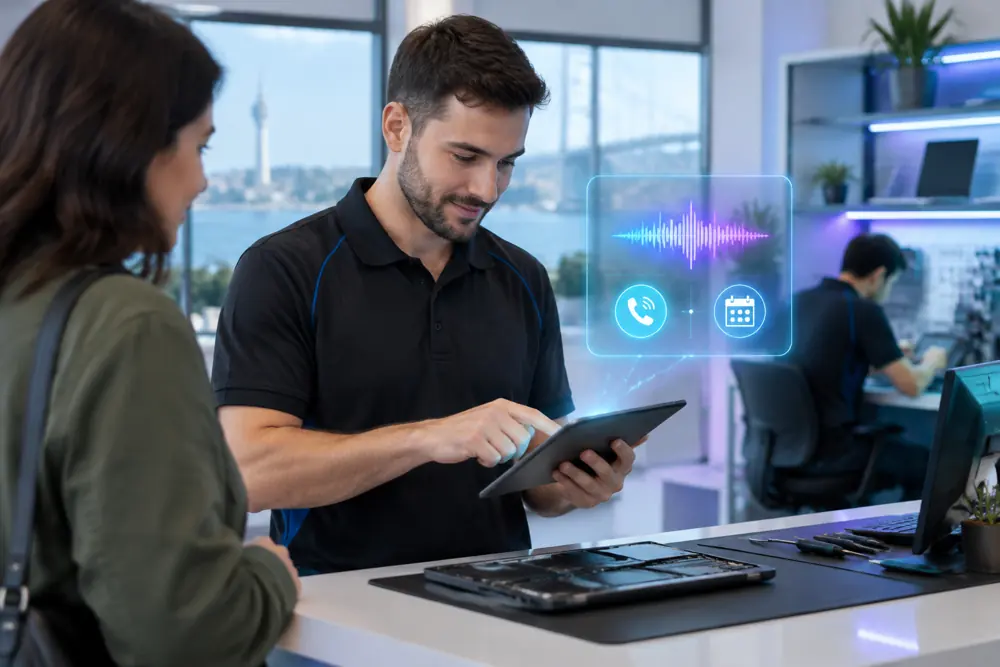 Computer repair shops booking and follow-up in progress