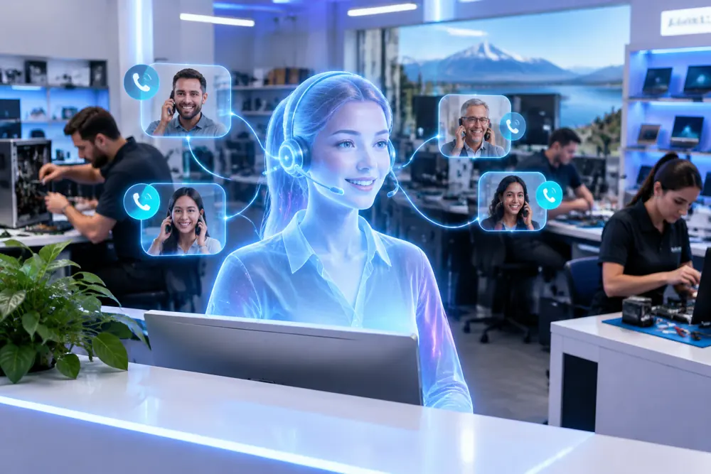 SAM digital receptionist answering calls for a New Zealand computer repair shops business
