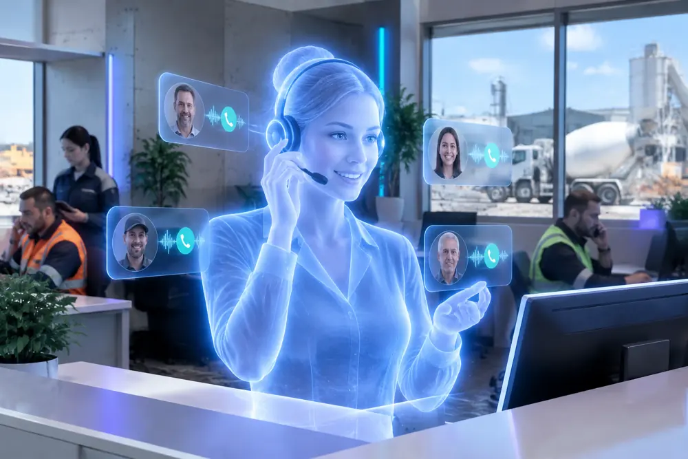 SAM digital receptionist answering calls for a New Zealand concrete contractors business