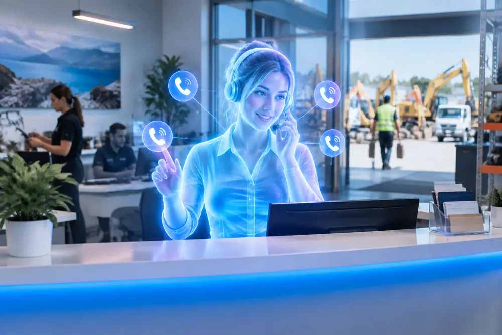SAM digital receptionist answering calls for a New Zealand equipment hire business