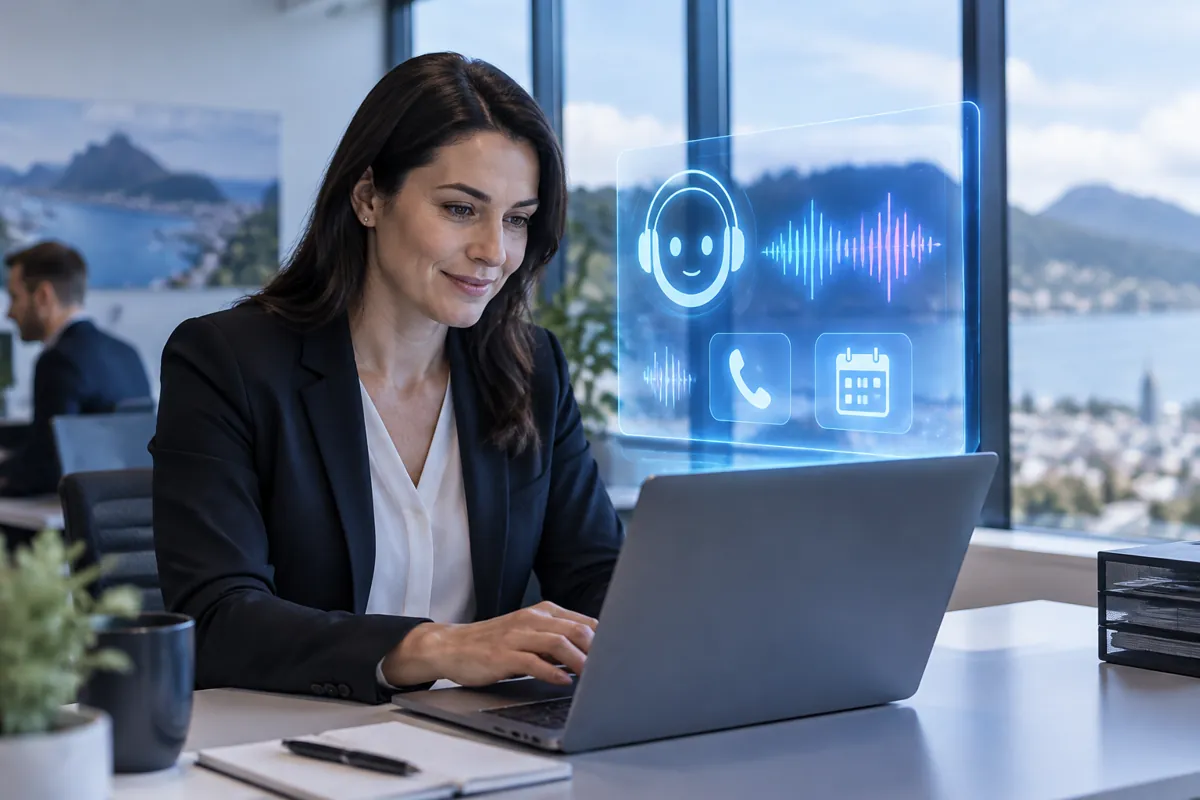 Financial advisers team at work while AIIT Voice AI answers customer calls