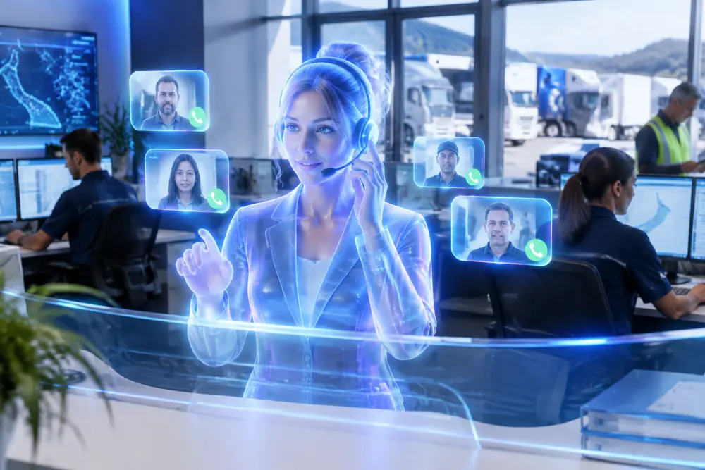 SAM digital receptionist answering calls for a New Zealand freight operators business