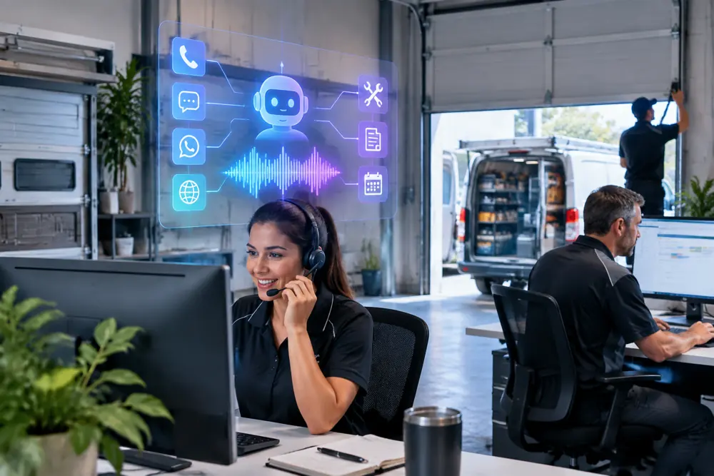 Garage-door companies workflow coordinated across channels
