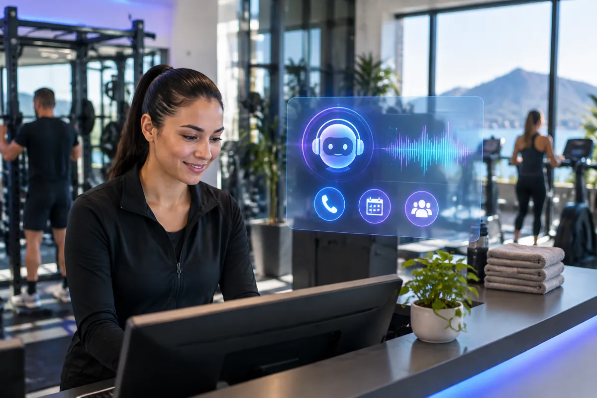 Gyms team at work while AIIT Voice AI answers customer calls