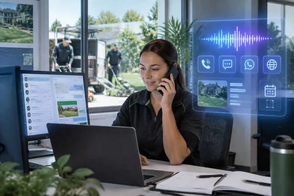 Lawn-care businesses workflow coordinated across channels