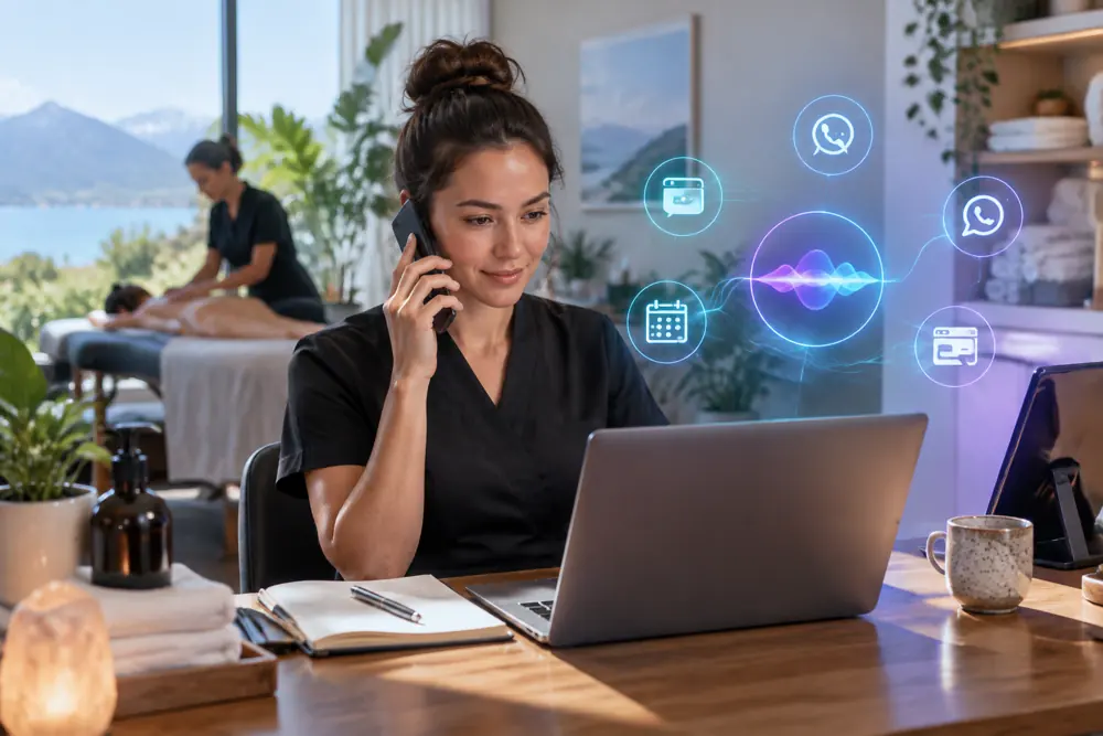 Massage therapists workflow coordinated across channels
