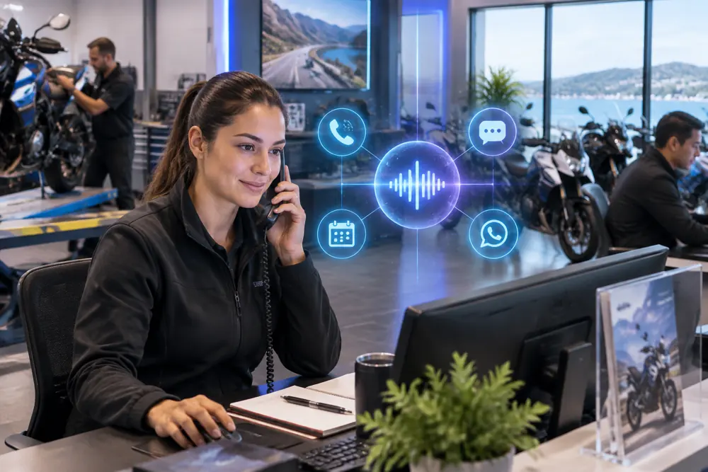 Motorcycle dealers workflow coordinated across channels