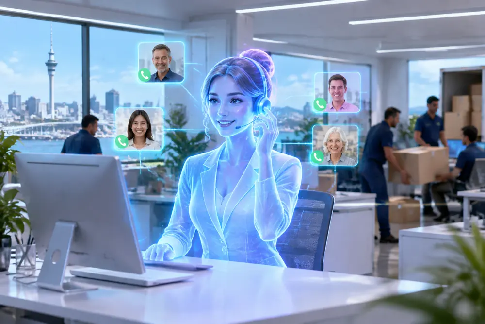 SAM digital receptionist answering calls for a New Zealand moving companies business