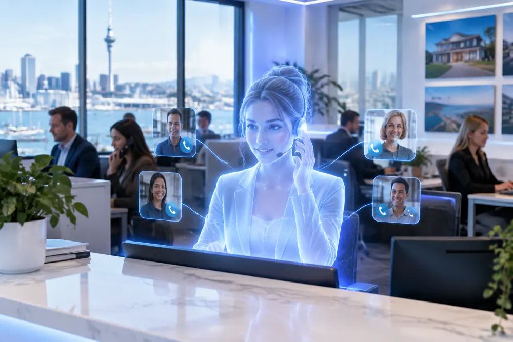SAM digital receptionist answering calls for a New Zealand real estate agents business
