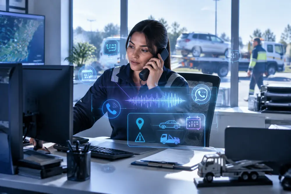Towing companies workflow coordinated across channels